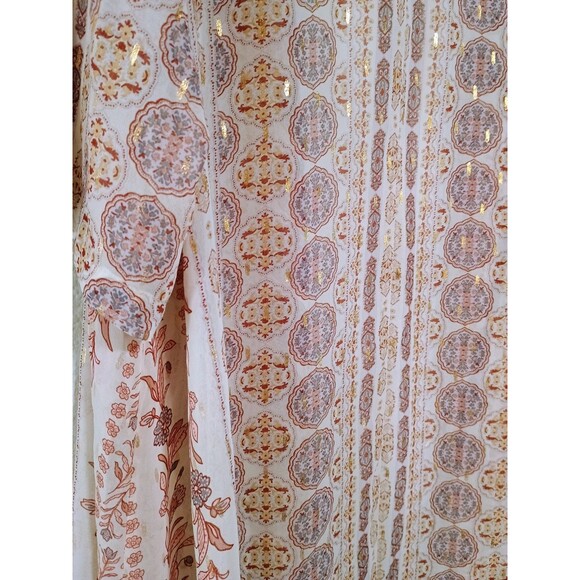 Gypsies & Moondust Boho Duster Fairy Paradise Gold Metallic Shine Kimono - Picture 7 of 7